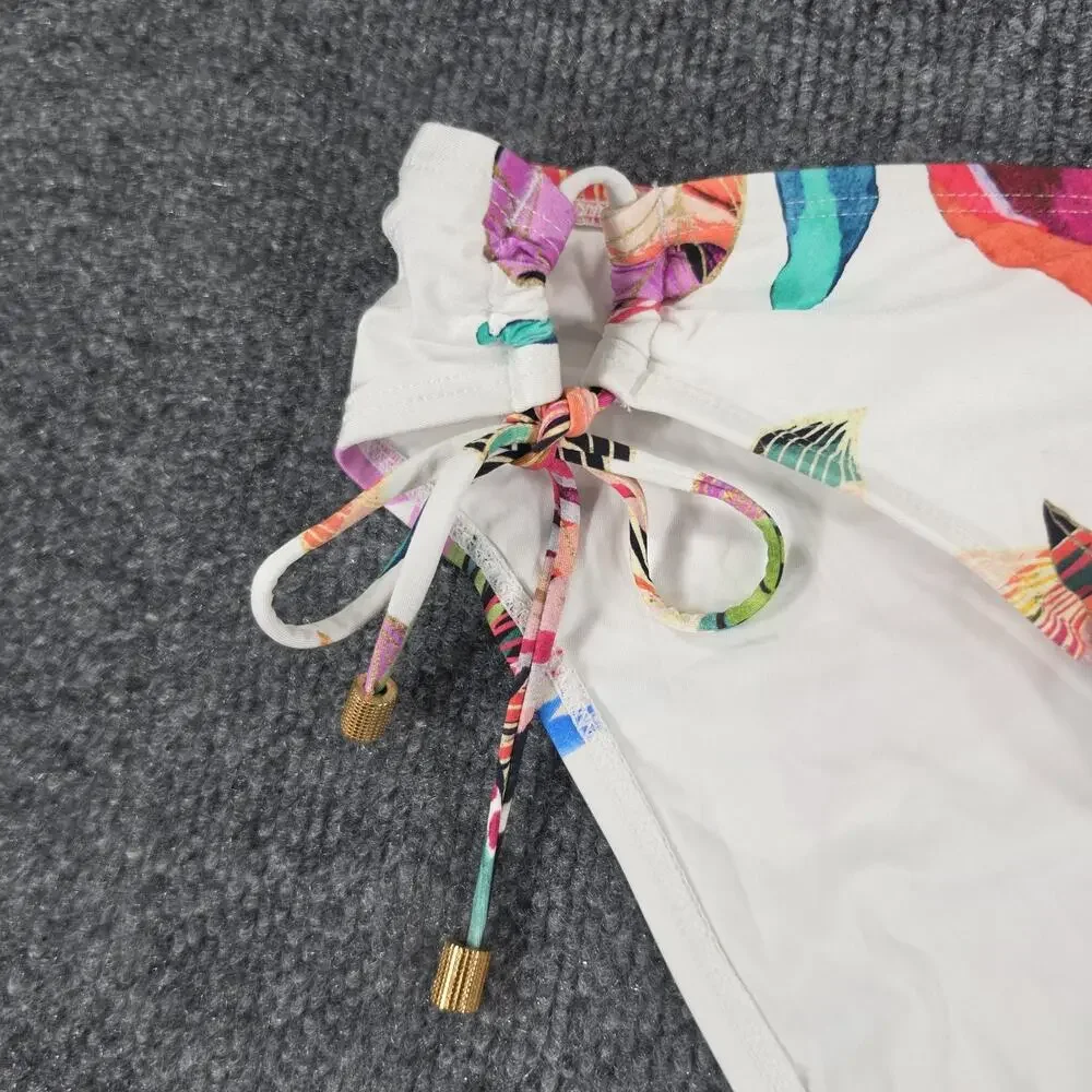La Blanca Women's Size 12 Multicolor Floral Side Tie Bikini Bottom Swimwear